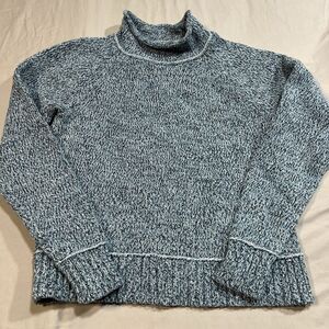 L.L.Bean Signature Organic Cotton Chunky Knit Mock Neck Sweater XS